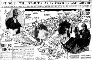 Fig. 3. “Art Smith Will Soar To-Day in Oratory and Airship,” San Francisco Examiner, May 1, 1915, 3.