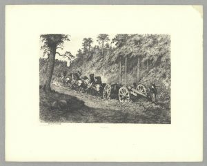 Edwin Forbes, Through the Wilderness, Plate 3 from Life Studies of the Great Army, New York, 1876. Etching; H. 11”, W. 15 7/8”. (Metropolitan Museum of Art, New York, Harris Brisbane Dick Fund, 1940.)