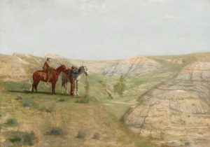 Fig. 10. Thomas Eakins, Cowboys in the Badlands, 1888. Oil on canvas, 81.9 x 114.3 cm (32 1/4 x 45 in.), Private Collection. Photo c 2009 Christies Images / Bridgeman Images.