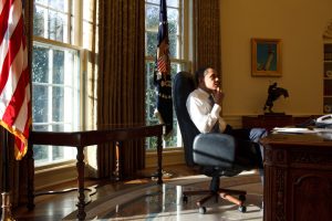 Fig. 15. Peter Souza, President Barack Obama in the Oval Office on His first Day in Office 1/21/09. Official White House Photostream, .