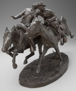 Fig. 7. Frederic Remington, The Wounded Bunkie, 1896. Bronze, (20 1/4 x 33 1/4 x 12 3/4 x in. (51.4 x 84.5 x 32.4 cm). Yale University Art Gallery, New Haven, Connecticut. Gift of the Artist.