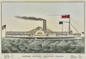 Fig. 15. Nathaniel Currier, lithographer, Buffalo & Chicago Steam Packet Empire State, n.d. Hand-colored lithograph. Yale University Art Gallery; Mabel Brady Garvan Collection.
