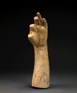 Studio of Hiram Powers, Cast of the Forearm and Left Hand of “Greek Slave” (thumb and two missing fingers), around 1843 plaster, Smithsonian American Art Museum, Museum purchase in memory of Ralph Cross Johnson.