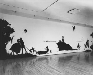 Fig. 2. Kara Walker, Gone, An Historical Romance of a Civil War as it Occurred Between the Dusky Thighs of One Young Negress and Her Heart, 1994. Cut paper on wall, 13 x 50 feet. Courtesy of the artist and Sikkema Jenkins & Co., New York.