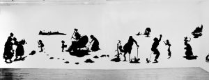 Fig. 3. Kara Walker, The End of Uncle Tom and the Grand Allegorical Tableau of Eva in Heaven, 1995. Cut paper and adhesive on wall, 13 x 35 feet. Courtesy of the artist and Sikkema Jenkins & Co., New York.