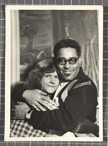 Fig. 1. Gertrude Abercrombie and Dizzy Gillespie in front of Abercrombie's Self-Portrait, the Striped Blouse, 1940 [PAFA, 2006.14], Gertrude Abercrombie Papers, Archives of American Art http://www.aaa.si.edu/collections/items/collection/gertrude-abercrombie-papers-5608 