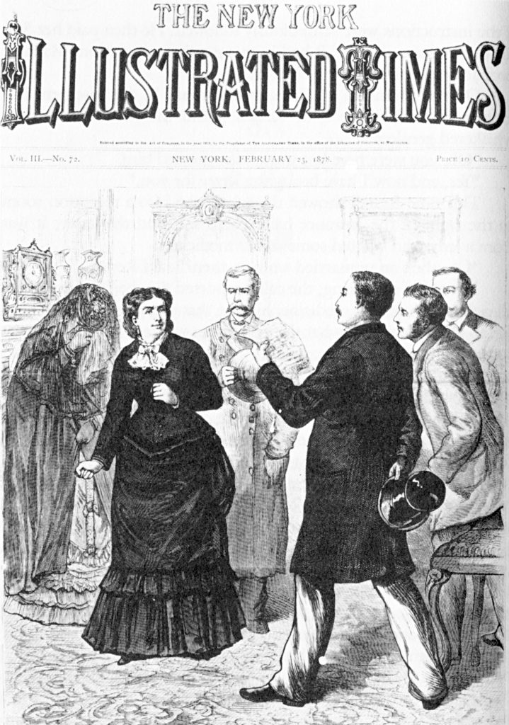 Cover of The New York Illustrated Times showing a man irritating a woman