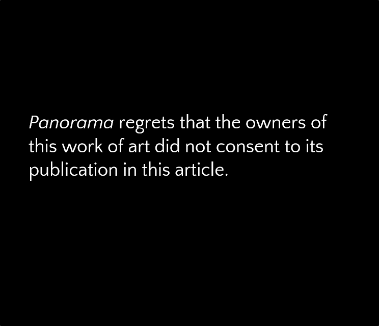A black box with white text that reads "Panorama regrets that the owners of this work of art did not consent to its publication in this article."