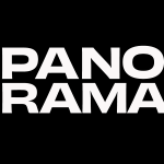 The word "PANORAMA" in bold white letters on a black background.