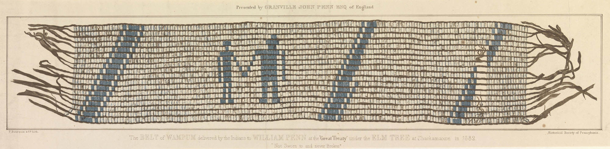 Lithograph reproduction of the wampum belt in fig. 1